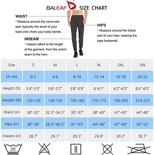 Панталони за џогери за мажи Baleaf, лесен тренинг за вежбање за атлетски теретани Брзо суво залепено џогирање џебови џебови