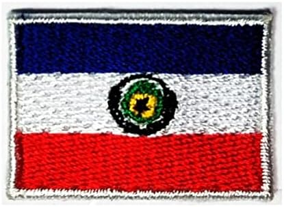 Кленплус 0, 6Х1, 1 ИНЧ. Мини Парагвај Знаме Везени Лепенка Железо На Шие На Националниот Амблем Печ Плоштад Форма Знаме Земја Закрпи За