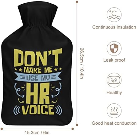 Човечки ресурси HR торба за топла вода со топла вода со покривка 1L гумени шишиња со топла вода за загрева заштита од ладна загрева