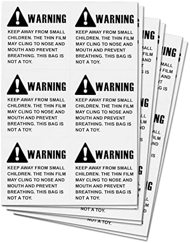 Канцелариимарт етикети Претходно Печатени Налепници За Опасност Од Гушење / Етикети За Предупредување За Пакети, Висок Сјај &засилувач; Самолепливо