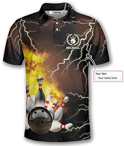 Прилагодени кошули за куглање за мажи, сопствено име и маички за куглање на тимот, персонализирани кошули за куглање поло