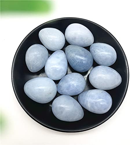 Veewoode AG216 1PC 30-60mm Природно полиран сино цестит кристално јајце во форма на камен во форма