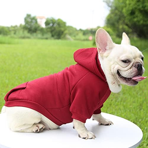 Куче Худи со џеб - есен зимски топло руно џемпер кученце облека за мали средни кучиња, маичка за миленичиња мачки