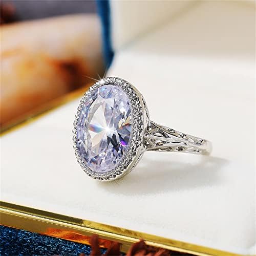 2023 Нов ангажман камен жени ringвонат накит бел свадба подарок прстени дијамантски прстен на прстенот