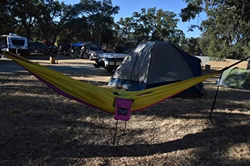Подобро кампување за кампови за снабдување на отворено - Преносен хамак единечен или двојно кампување додатоци w/ремени на дрвја Внатрешна или