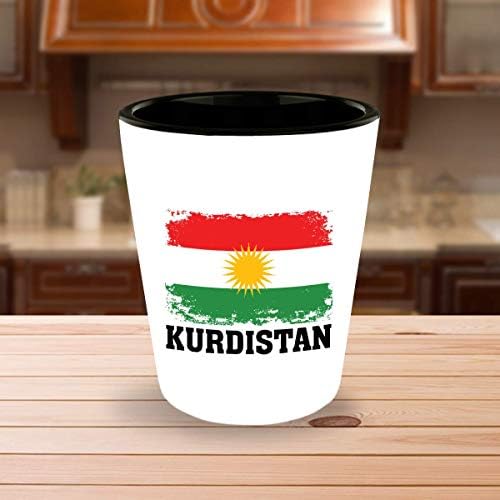 Курдистан Знаме Застрелан Стакло Смешни Подароци-Курдски Гордост Знаме Родниот Град Земја Гордост, Патување, Сувенир, Гроздобер Курдистан