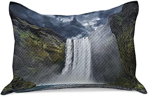 Водопад на водопадот Амбесон, плетен ватенка, водопад и големи карпи во Северна Америка Форс на природна уметност, печатење, стандардна капа