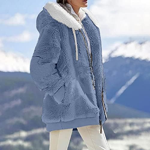 Foviguo долги палта за жени зима, класичен џемпер за жени со целосен ракав забава Зимски аспиратор Помеки џемпери цврсти