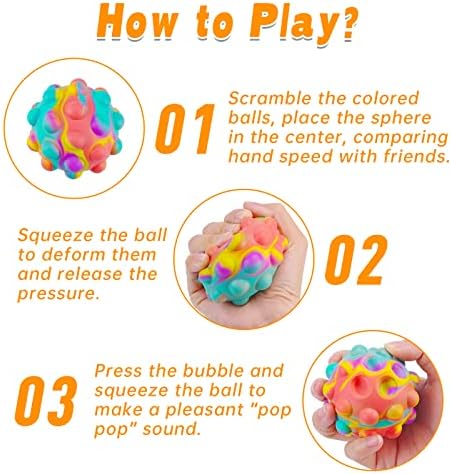 3Д фидгет топка, меур против притисок поп ИТ топка, БПА бесплатно силиконски стискање на стрес, сензорни играчки за развој на мозокот за момчиња