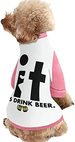Смешноста на fck it пијат пиво печатено милениче за миленичиња со џемпер со пука пулвер за кучиња мачка со дизајн