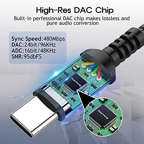 USB C до 3,5 mm Адаптер за приклучоци за слушалки, тип C до Aux Audio Dongle Cable кабел HI-RES DAC за пиксели 5 4 3 2 1 XL, Samsung Galaxy