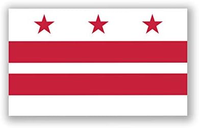 2-пакет налепница за декорации на Градско знаме на Вашингтон ДЦ | 5-инчи од 3-инчи | Премиум квалитет винил | PD359