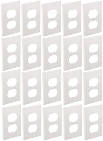 Wallиден плоча на левитон 80703-W 1-бангал Дуплекс сад, стандардна големина, термопластичен најлон, монтирање на уредот, 20-пакет, бело, 20 парче