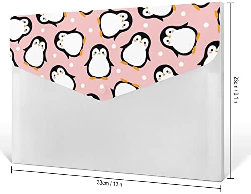 Симпатична Пингвин Проширување На Папката Со Датотеки Џеб Слатки Отпечатоци Проширување На Папки За Поднесување Хармоника Организатор На