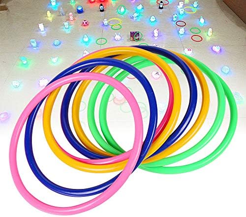 Оптаним 12 парчиња пластична прстенест игра за деца и прстени на отворено за игри со брзина и агилност, случајни бои, случајни бои