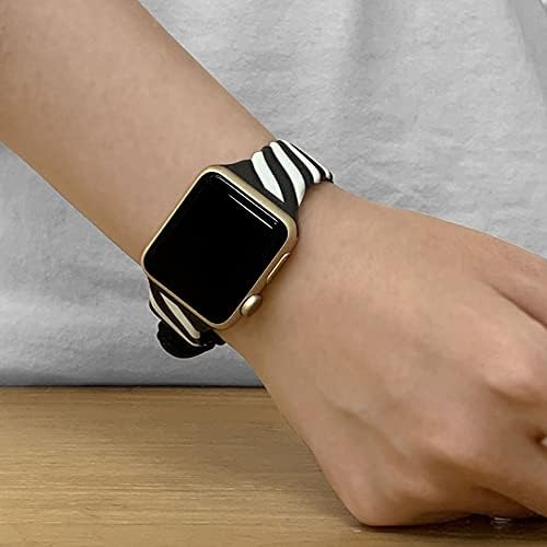 WMJJ мажи жени стилски видови на виножито во форма на облик на часовници за Apple Watch 6 5 4 3 2 1 Iwatch SE, Marshmallow Чувство на