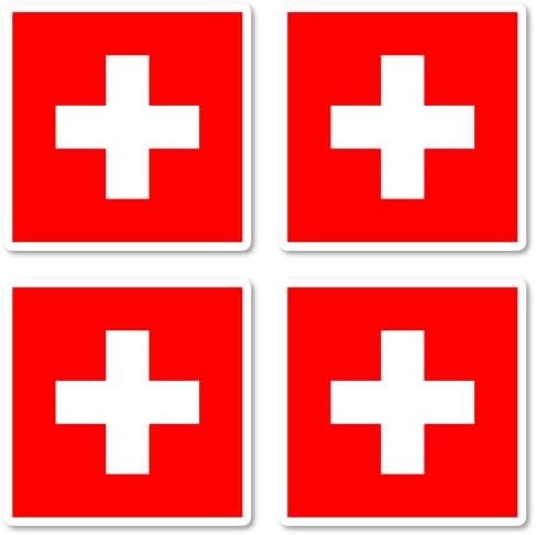 Налепници на налепници на швајцарско знаме на Швајцарија - налепници на лаптоп - 2,5 инчи винил декларации - лаптоп, телефон, налепница