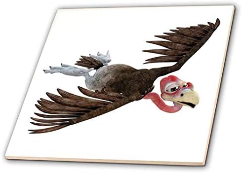 3Д розов цртан филм Buzzard лета низ воздухот прегледан од горе керамички плочки, со повеќебојни