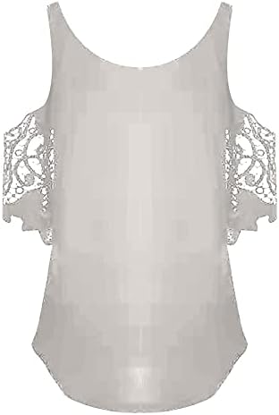 Зефотим Баги кошули за жени, летен класичен обичен патент врвови кошули трендовски краток ракав со резервоарот за вратот на вратот