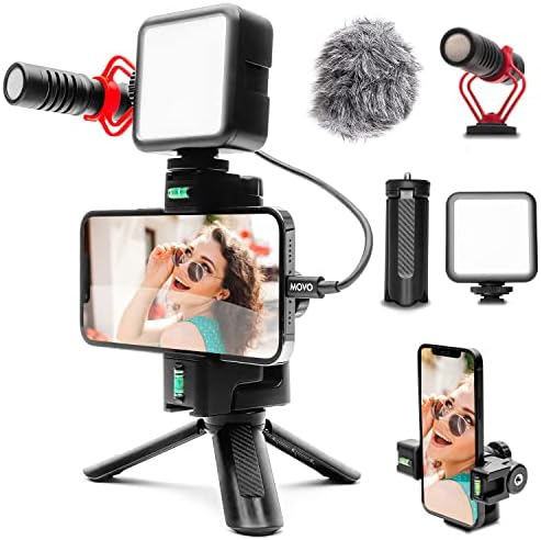 Movo Ivlogek Vlogging Essentials youtube Starter Kit for Kids - vlog комплет за iPhone - Вклучува видео микрофон и адаптер за молња - пакет