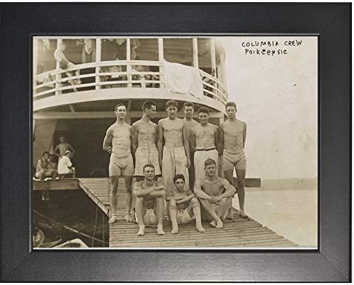 Универзитетскиот тим на екипажот во Po'Keepsie Фотографија во мазна црна рамка - Историски уметнички дела од 1910 година - - Полу -сјај