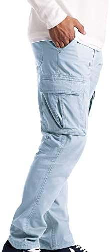 Џешифанџиусу Машки Модни Карго Панталони Памучно Истегнување Атлетски Џогери Спортски Панталони Деловни Прави Панталони Со Џебови