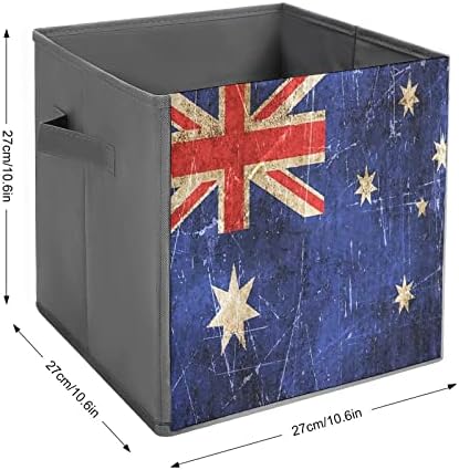 Гроздобер Австралиско Знаме Склопувачки Корпи За Складирање Ткаенини Организатор Кутија За Преклопување Со Рачки