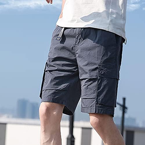 Машки шорцеви на РТРДЕ Обични модни бои Еластични џебни панталони памучни шорцеви комбинезони мажи
