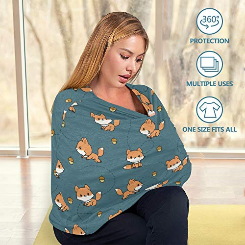 Yyzzh Cute Baby Fox Acort Model Sturny Baby Car Defent Conopy Near Surphy Hides Covering Cover Cover Dishable Windproof Зимска марама за момчиња
