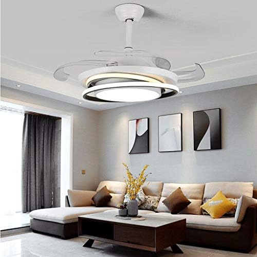 Фан со тавани со хигох со светла, 42 вентилаторни светла модерни невидливи вентилаторни светла компјутерски лисја LED тавани вентилатори