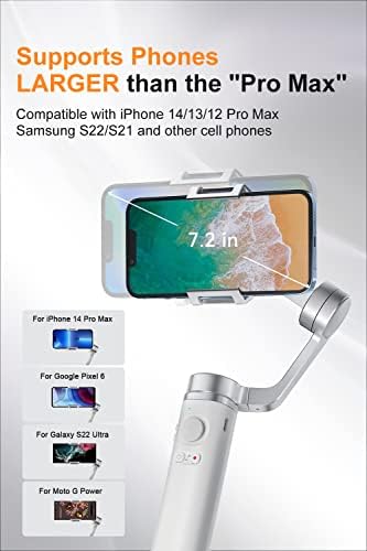 3 -оски гимбал за iPhone 14 13 12 Pro Max XS X XR Samsung S21 S20 S10 Android, преклопен рачен телефон гимбал со следење на лицето/предмети,