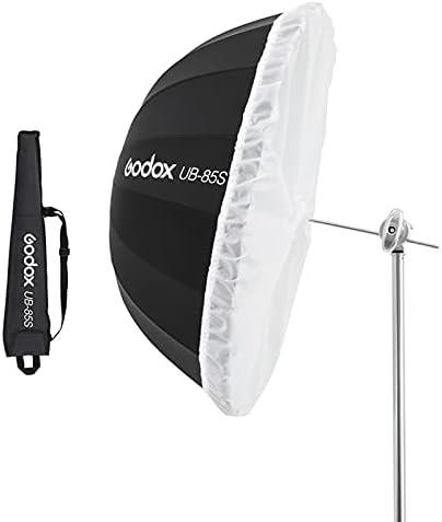 Годокс УБ-85С 33,4 инчи 85см Параболичен Внатрешен Сребрен Рефлектор Чадор Студио Лесен Чадор Со Крпа За Покривање На Дифузорот
