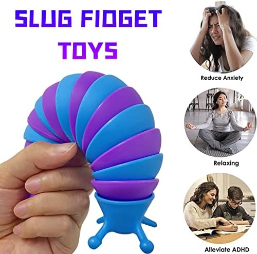 Udyana Caterpillar Fidget Slug Toy, сензорни играчки за аутизам за деца, возрасни и мали деца, играчка со фигури за да се ослободи стресот