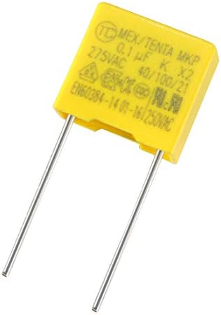 Безбедносни кондензатори на филмот Uxcell полипропилен 0.1UF 275VAC X2 MKP 20 компјутери