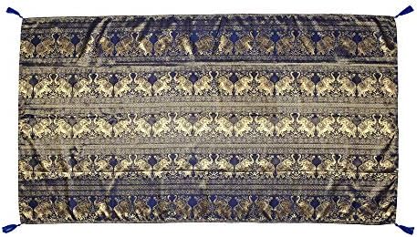 Аеравида тајландски златен слон печати сина правоаголник свилена маса крпа