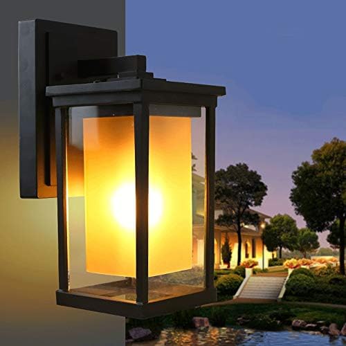 Hnxnr Mase Prineproof IP44 Outdoor Garden Garden Security Wallиден фенер Класичен наопаку надвор од водоотпорна wallидна ламба Традиционална