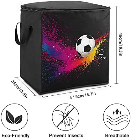 Обоени Прскања Со Фудбалска Топка Голем Јорган Торба За Складирање Кутија Патент На Врвот За Облека Перница Утешител