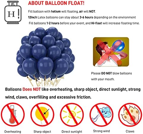 70пакувајте Морнарско Сини Балони 12 Инчни Латекс Хелиум Балони за Темносина Забава Роденден Туш За Бебиња Украси За Венчавки