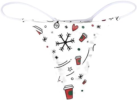 Божиќ g жица за жените за жени секси лигави затегнати гаќички памучни женски долна облека t-back tangas hipster
