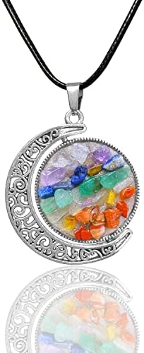 Ejoexqu ѓердан од чакра за жени, ѓердан од оргон, лековити кристални реални камења приврзоци за заштита на духовна енергија медитација, олеснување