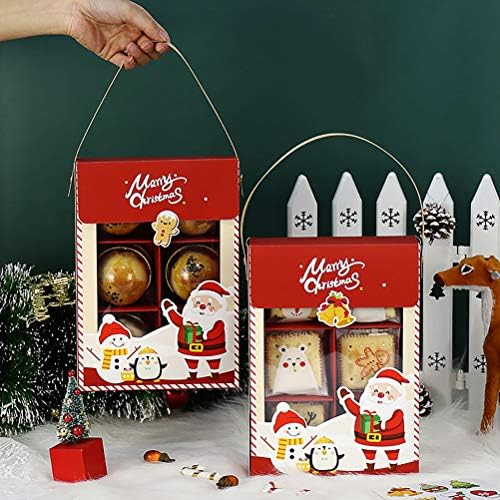 5 парчиња Креативни Божиќни Кутии За Бонбони Преносни Кутии За Пакување Подароци Домашен Декор За Забава За Прослава