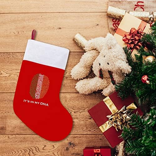 Јас сум ирски, тоа е во мојата ДНК Божиќни чорапи црвен кадифе со бела торба за бонбони Божиќни украси и додаток на семејна забава