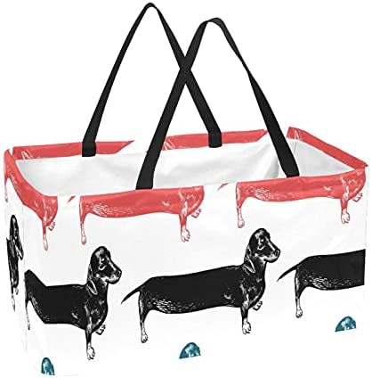 Кошница за еднократно шопинг кучиња Dachshunds кучиња симпатични кутриња преносни преклопни пикник намирници торбички за перење торба