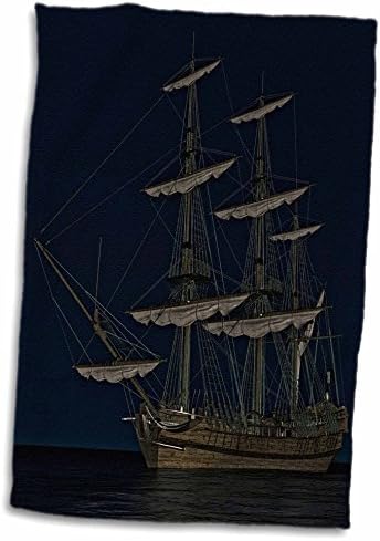 Бродот за графички 3DROSE BOEHM - Бродот во мирни води во ноќта - крпи