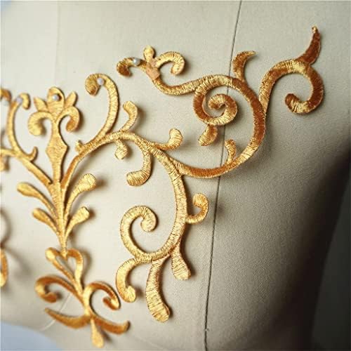 TJLSS златни апликации извезени наметка од ткаенина јака шијат железо на закрпи за фустан за декорација на венчавки DIY
