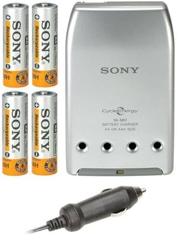 Sony BCG-34HVE4 Брз полнач за батерии со комплет за автомобили и 4 батерии за полнење на AA Ni-MH