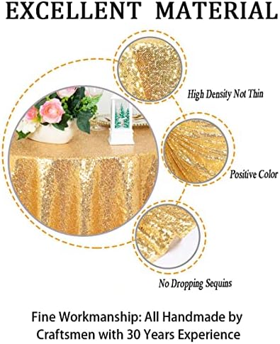 ShinyBeauty Sequin Table Callecloth-Gold Sequin Table Overlay и Sequin Table Callect/Linen за свадба/забава/настан/декорација-злато