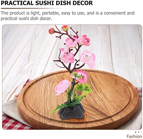 Upkoch 2 парчиња јапонски вештачки цветни суши плоча сашими плоча десктоп цвет фабрика сашими плочи за сервирање кујнски украси