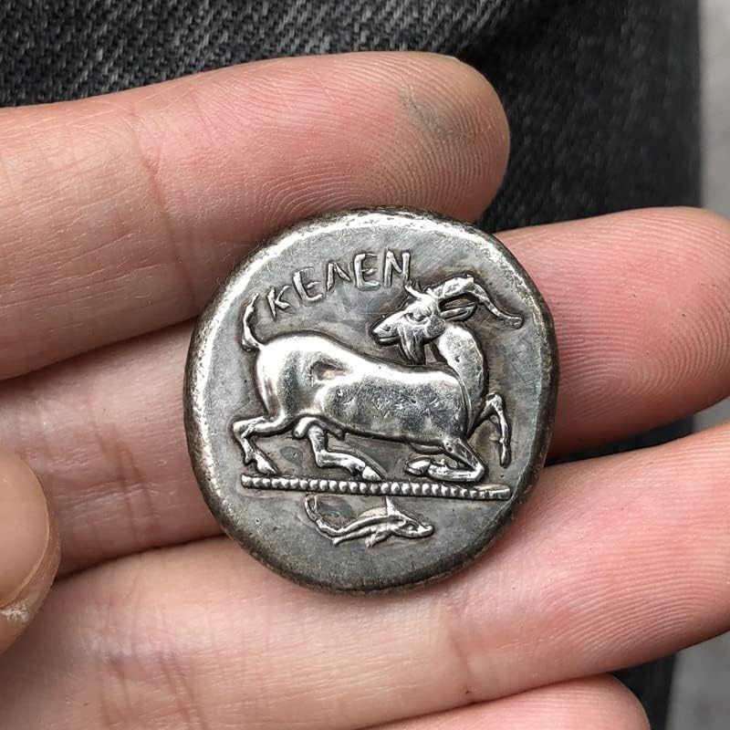 Грчки Монети Месинг Сребрени Антички Занаети Странски Комеморативни Монети Неправилна Големина Тип 55
