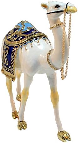 Бела стоечка камила накит Сваровски кристална рака насликана емајл декоративна кутија L 6.00 x H 7,00 x W 2.00